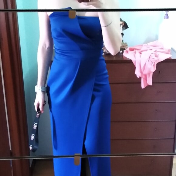 Boohoo Strapless Long Blue Dress - Picture 14 of 15